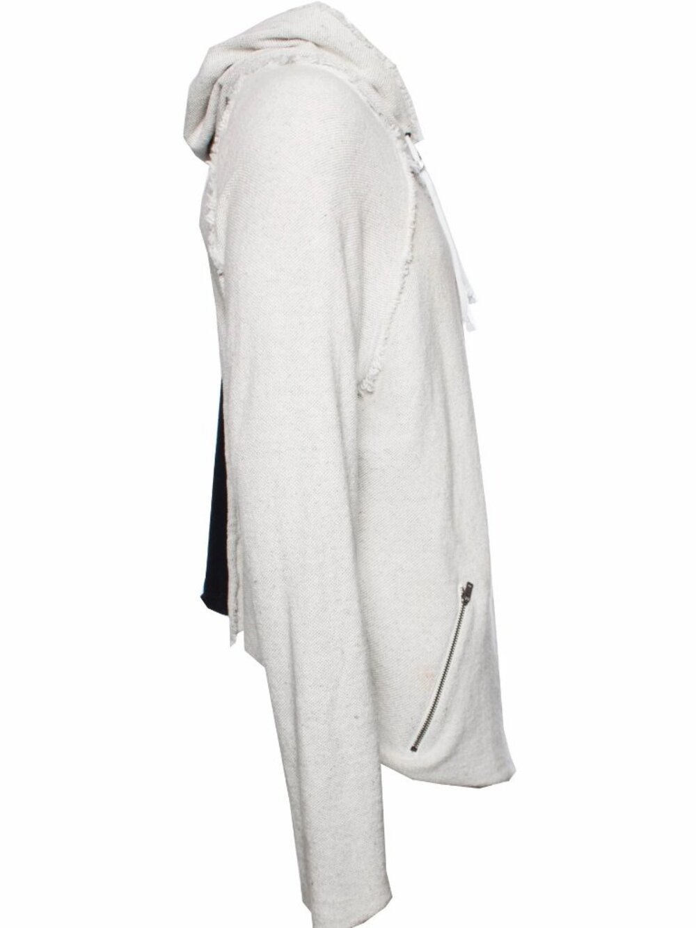 L.G.B, Black and white asymmetric hooded cardigan | OS - Picture 3 of 10